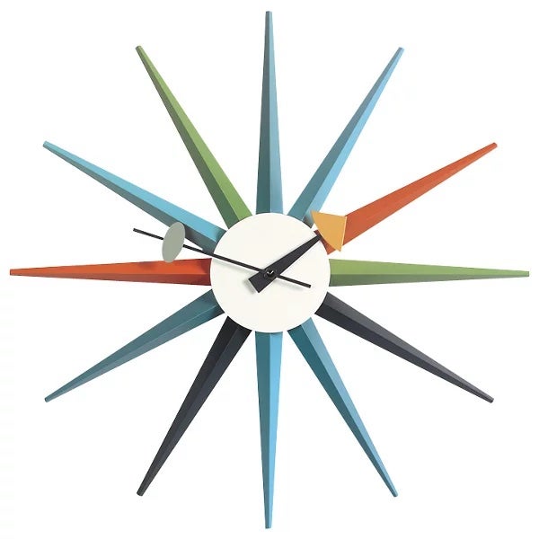 multicolor sunburst wall clock