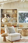rustic cream paneled walls with bookcase