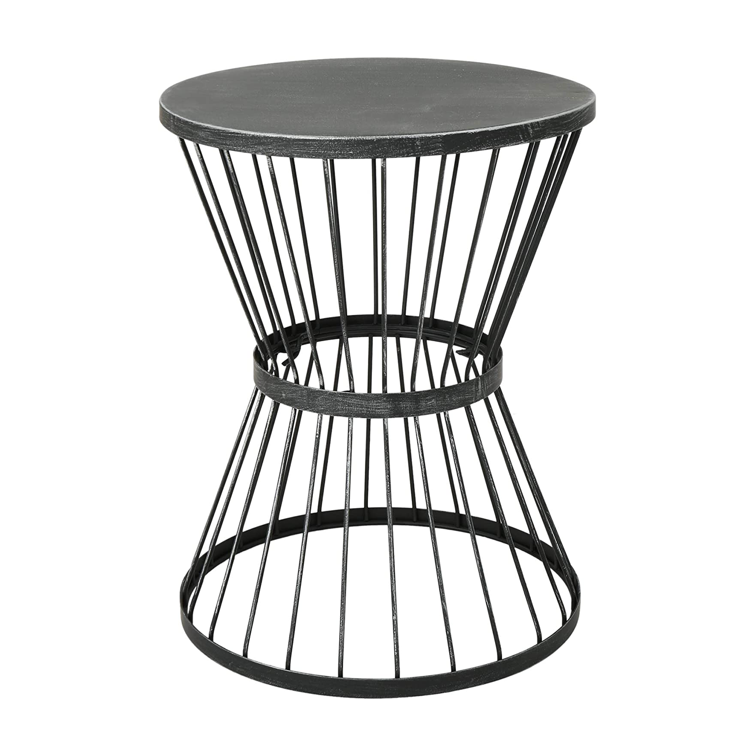 Christopher Knight Home Lassen Outdoor 16" Iron Side Table, Matte Black