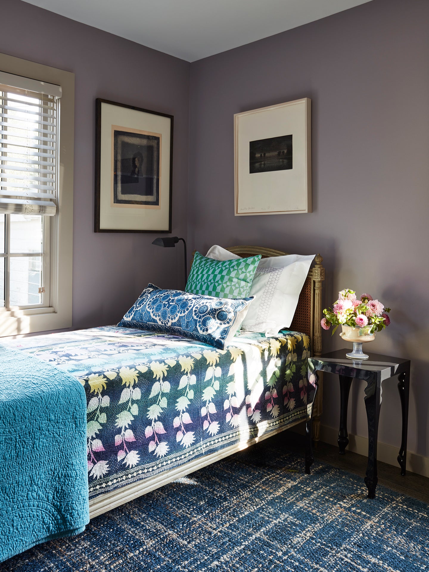 purple blue bedding
