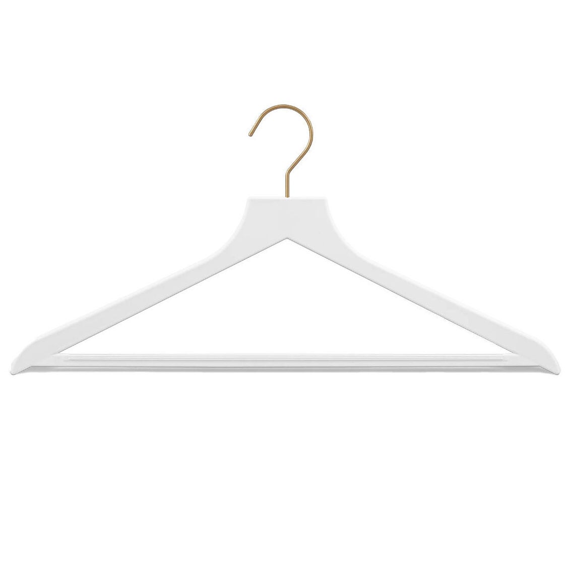 Everyday hangers in matte white/brass