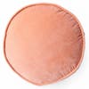 coin-shaped peach velvet pillow
