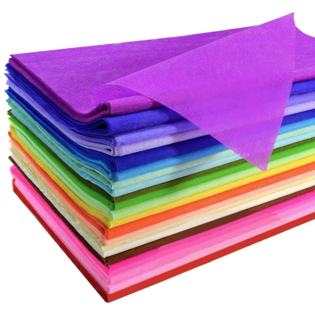 stack of multicolored tissue paper