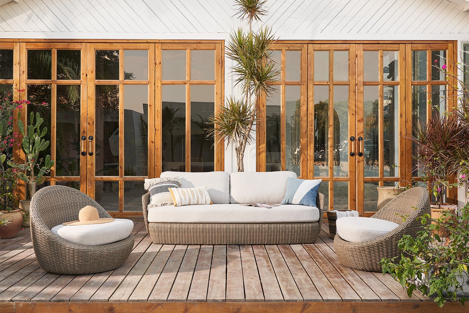 outdoor furniture set on deck