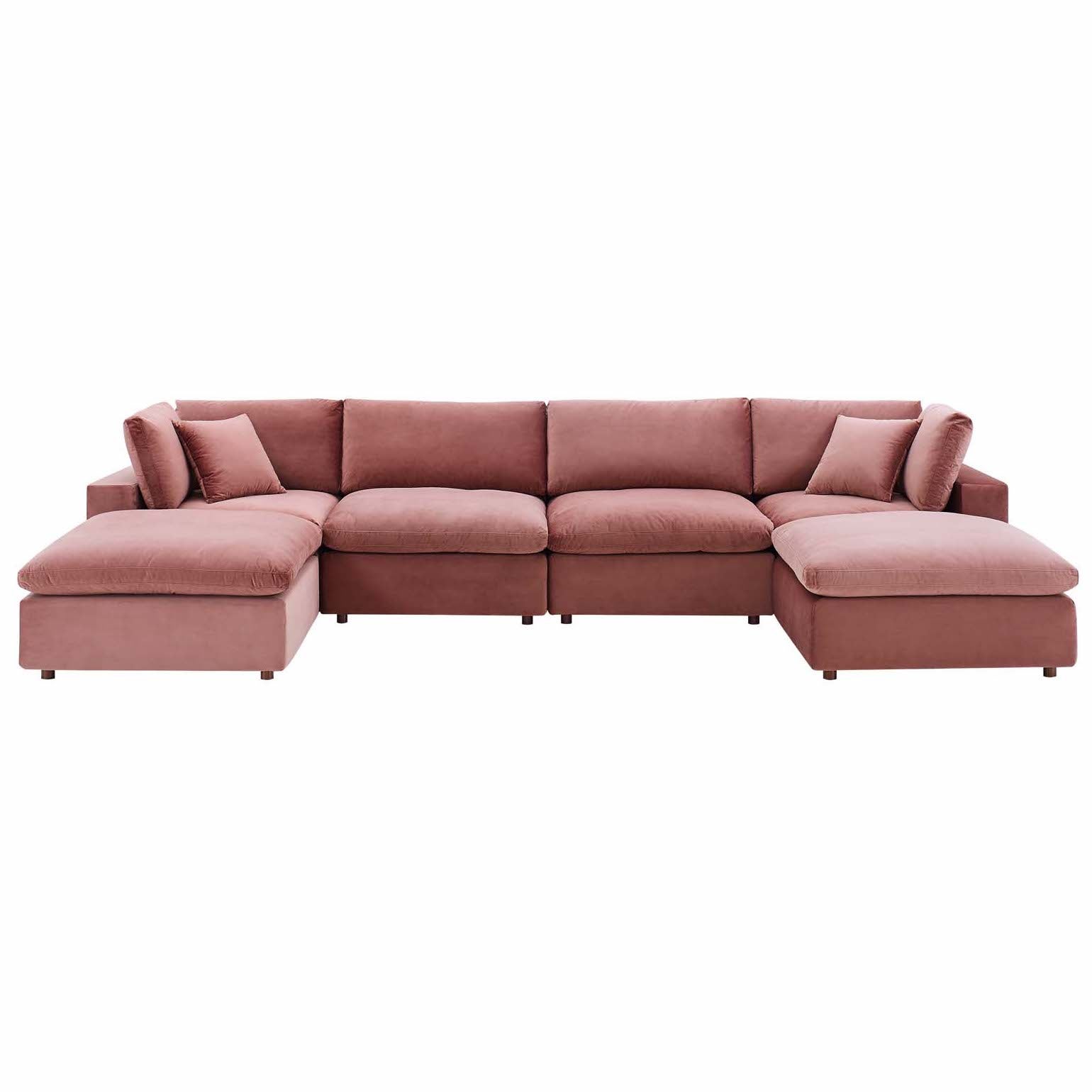 pink u-shaped sectional sofa
