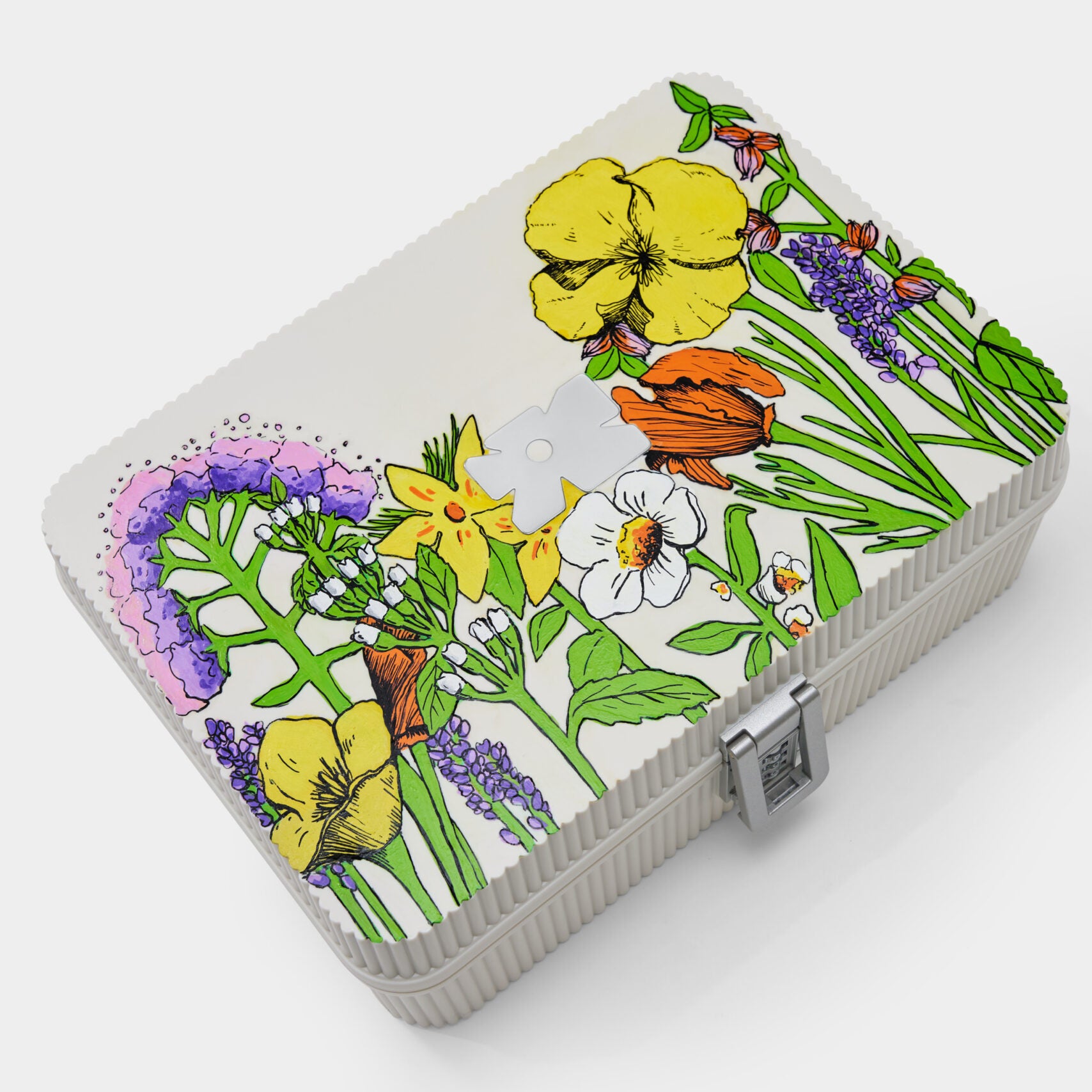 Handpainted box with flowers