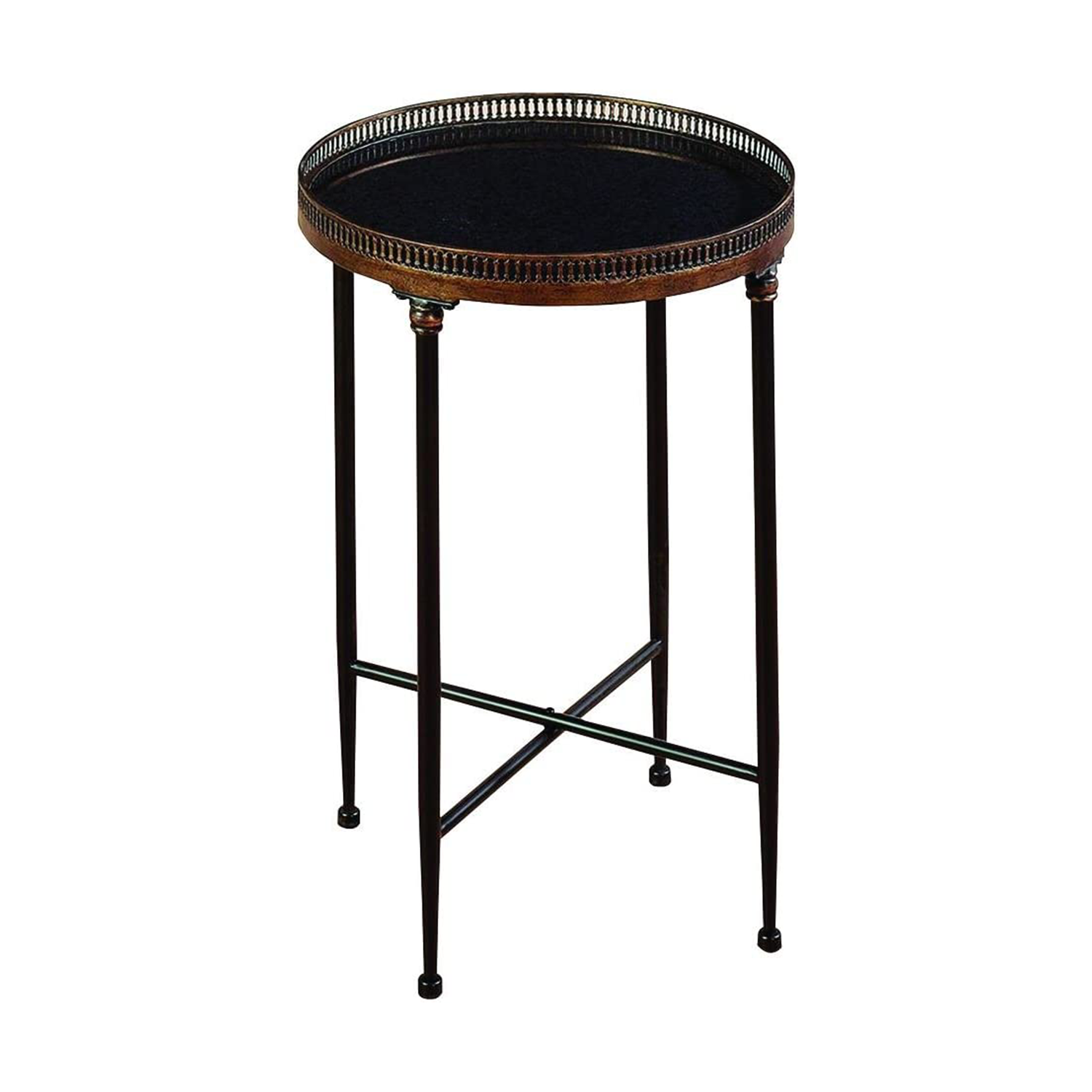 Metal Accent Table with Tray Top