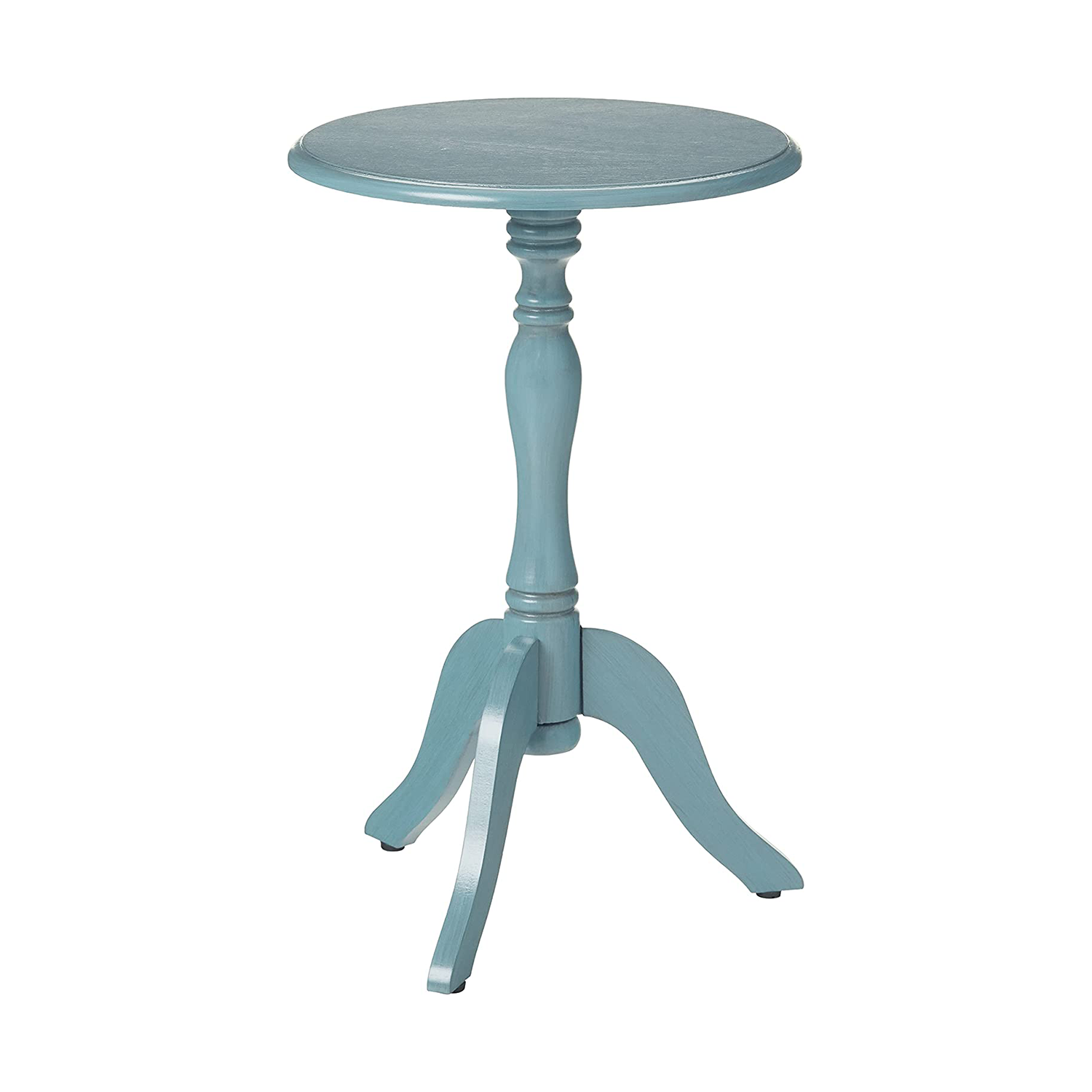 Pedestal Accent Table, Antique Arctic Blue