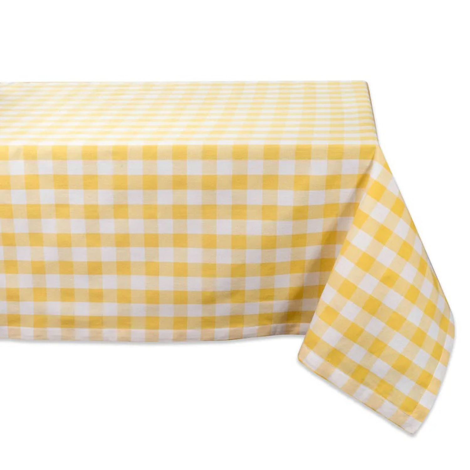 Yellow Silberman Gingham Cotton Tablecloth