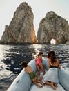 three kids on boat in Amalfi