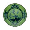 green and navy floral plate
