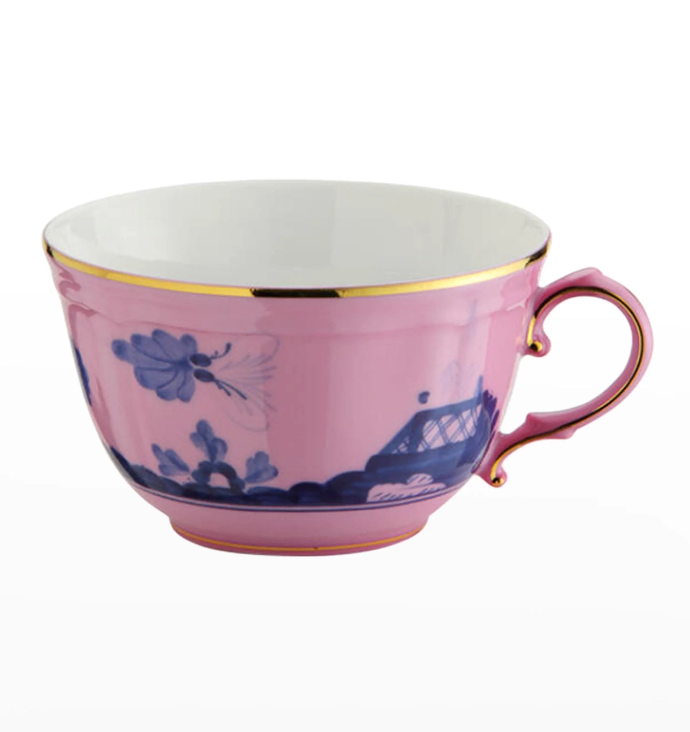 pink and navy teacup