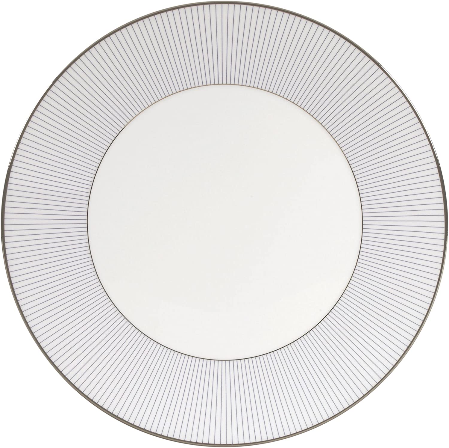ceramic white plate with pinstripe band
