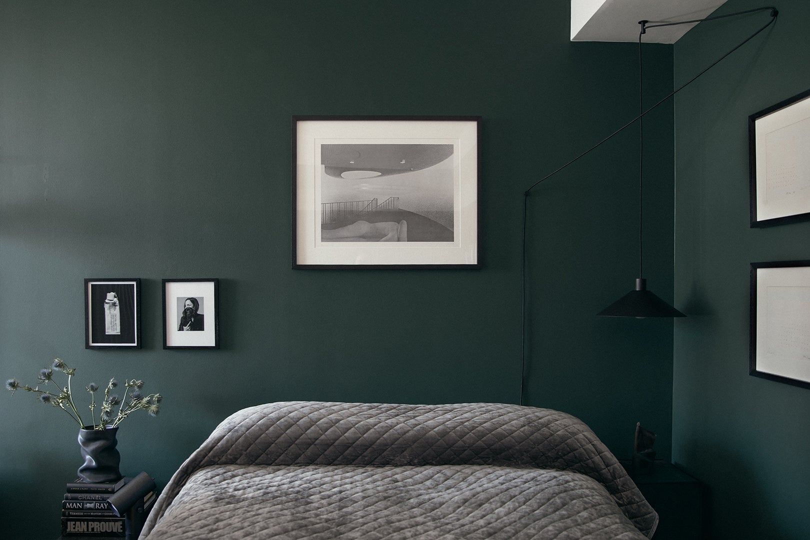 dark green bedroom