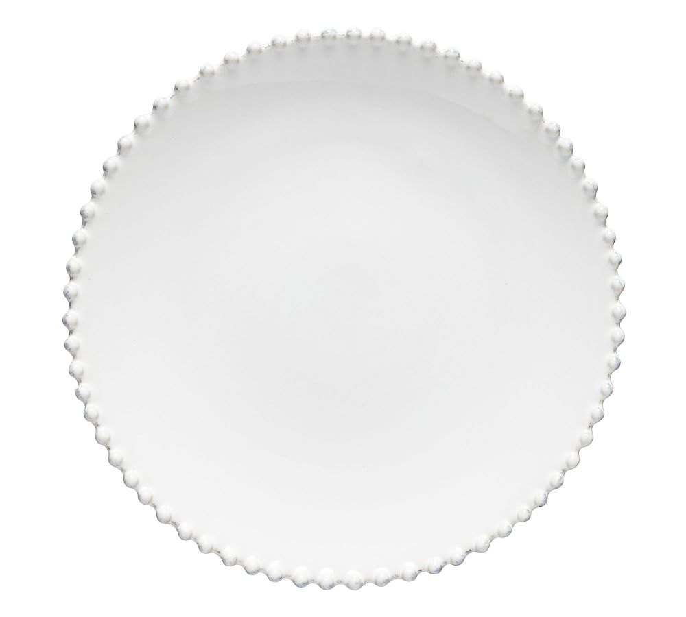 stoneware plate with ball trim