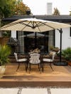 umbrella over dining table