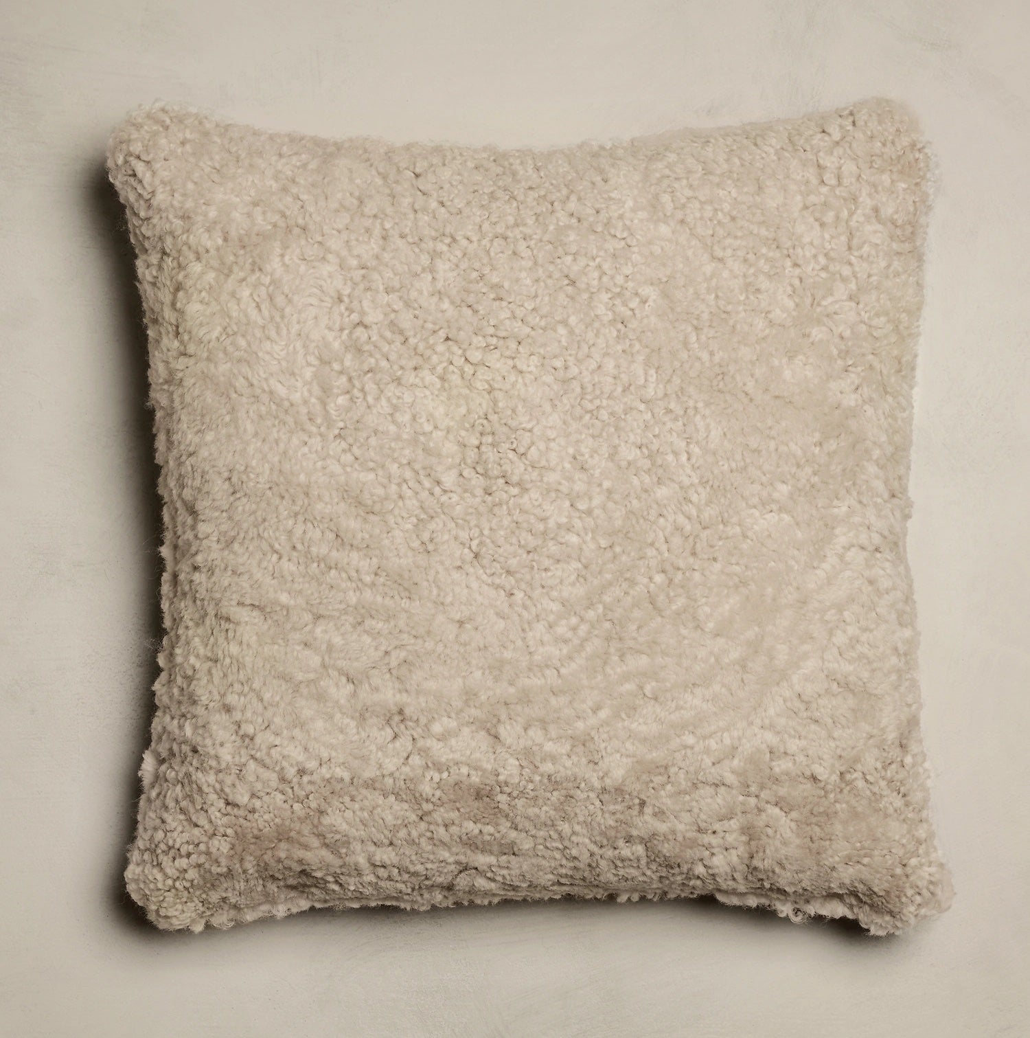 cream shearling throw pillow