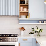 light blue kitchen