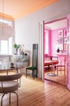 pink room in the background