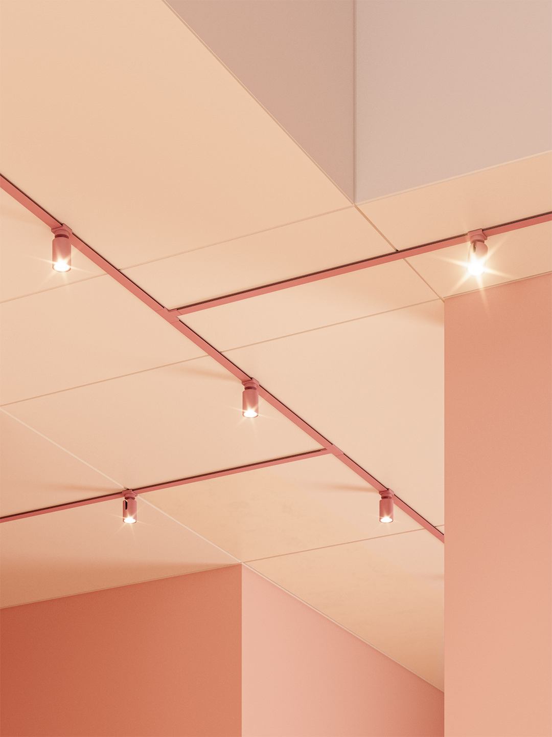pink ceiling lights