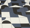 blue and black and white graphic tile
