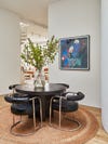 black dining room table and chairs