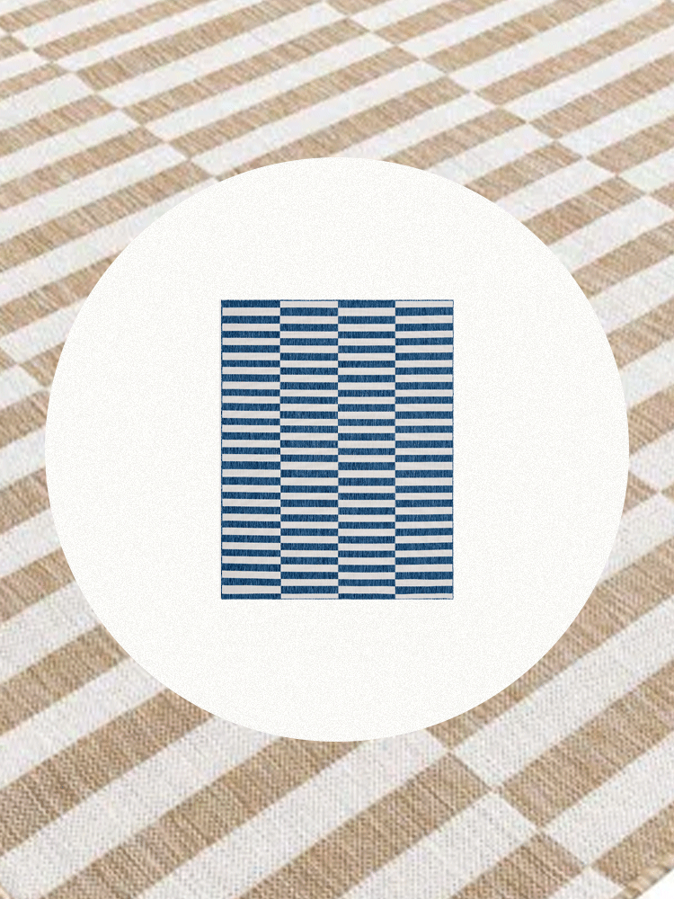 gif of taupe and belue striped rugs from wayfair
