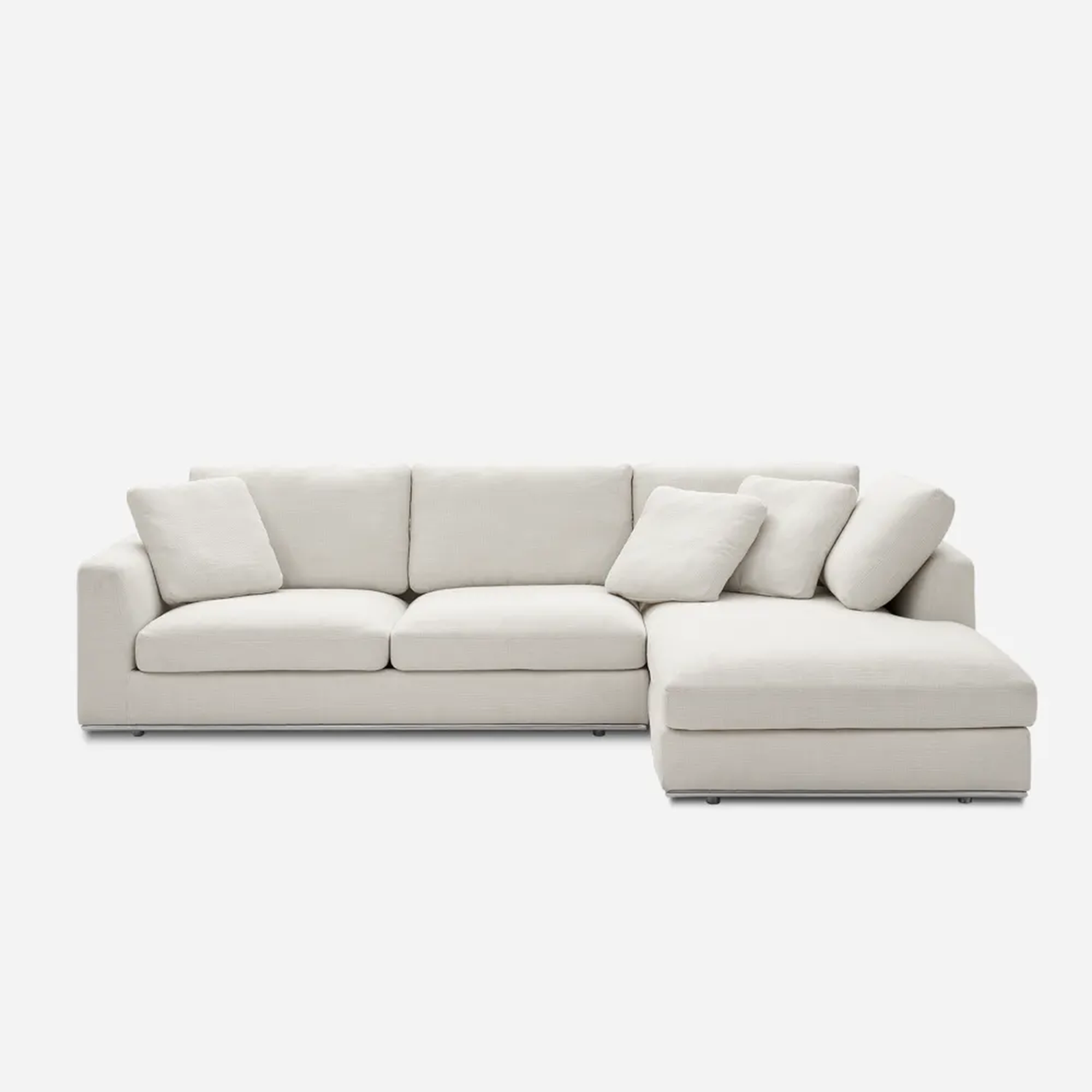 Hamilton-Chaise-Sectional-Sofa-Right-Facing-Brilliant-White-Front