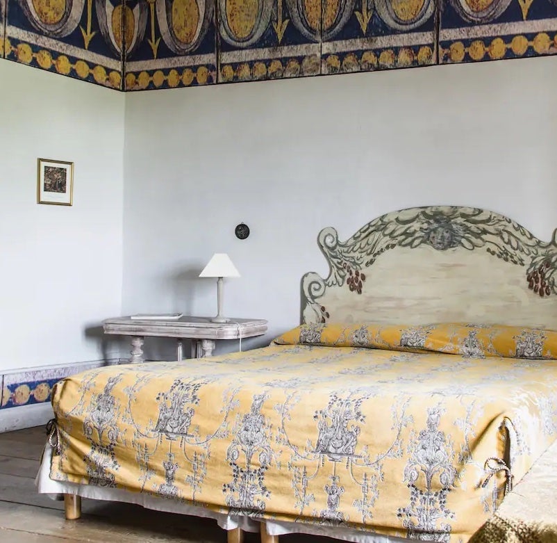 ornate bedroom in castle