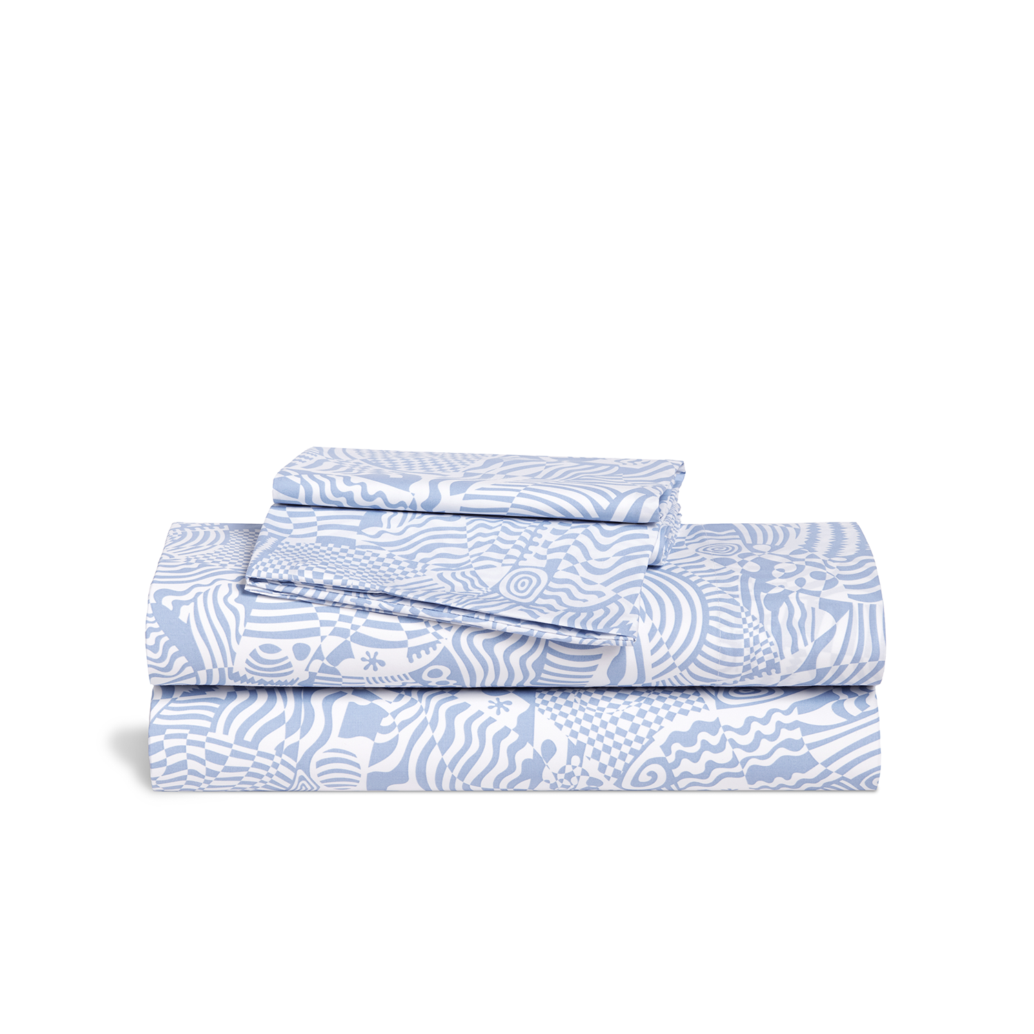 Luxe Sateen Core Sheet Set Contour Flow in Raindrop Blue