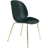 green dining chair with brass legs