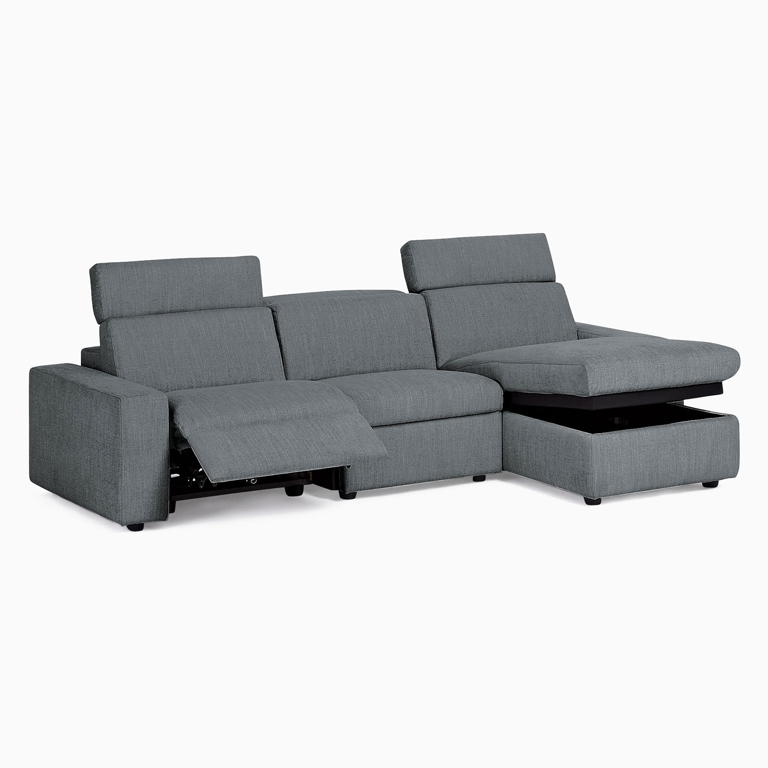West Elm Enzo 3-Piece Recline Chaise Sectional