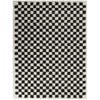 cream and black checkerboard rug