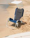 Navy sunflow chair on beach