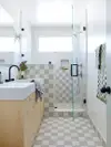 checkered bathroom