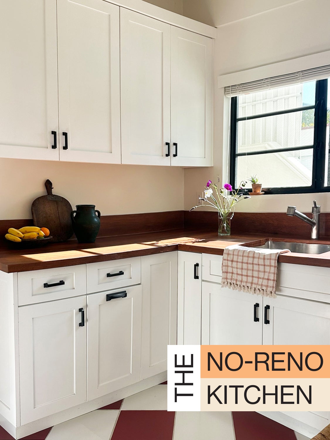 graphic with the no-reno kitchen