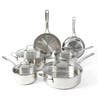 Martha Stewart Castelle 10 Piece 18/8 Stainless Steel Induction Safe Pots and Pans Non-Toxic Cookware Set