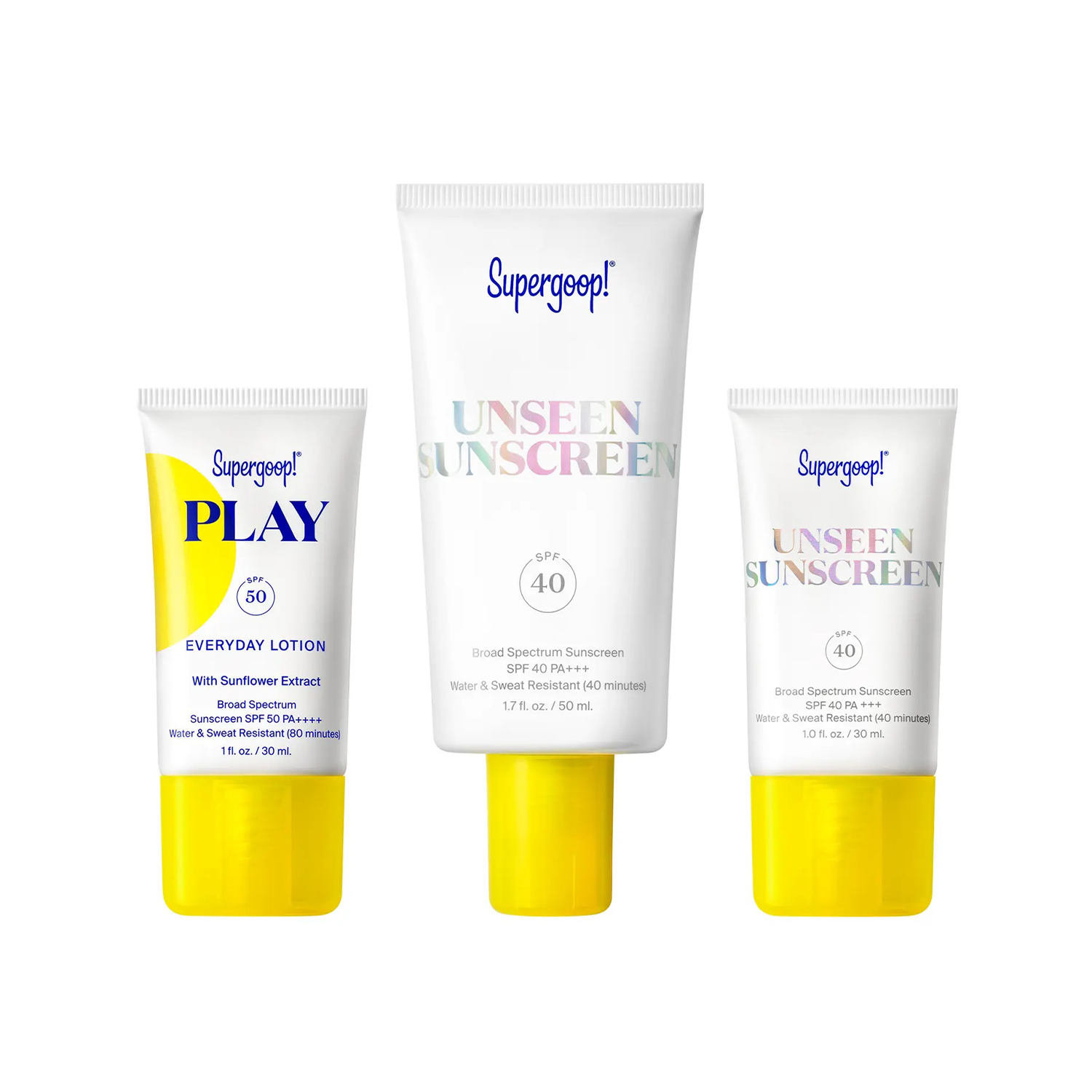 Supergoop trio of sunscreen