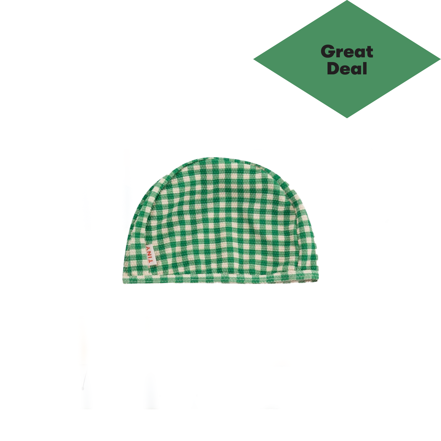 green gingham swim cap