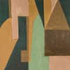 pink, brown, and green cubist wallpaper