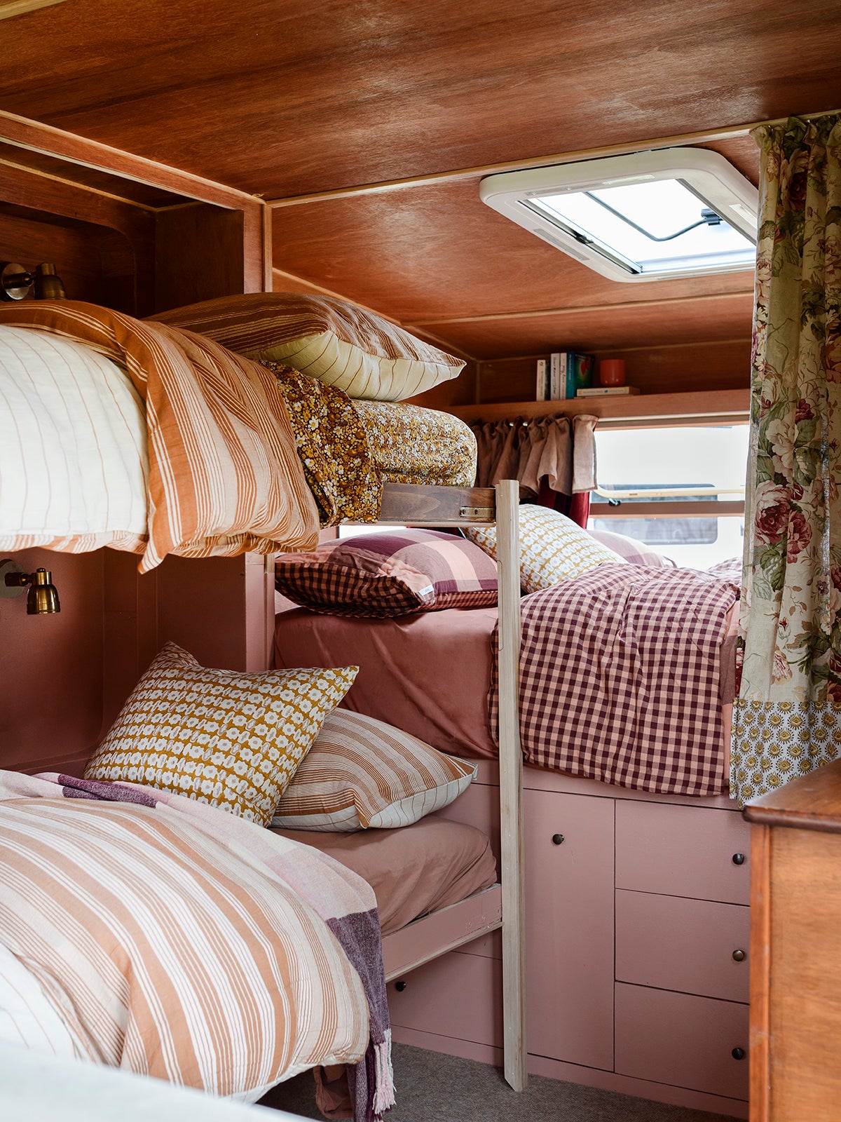 pink bunk beds