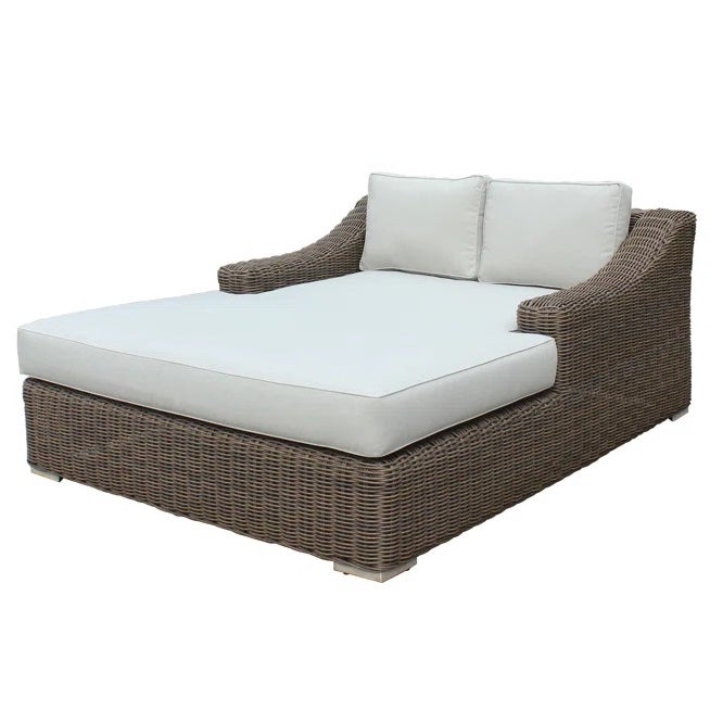 chunky two-person wicker lounger