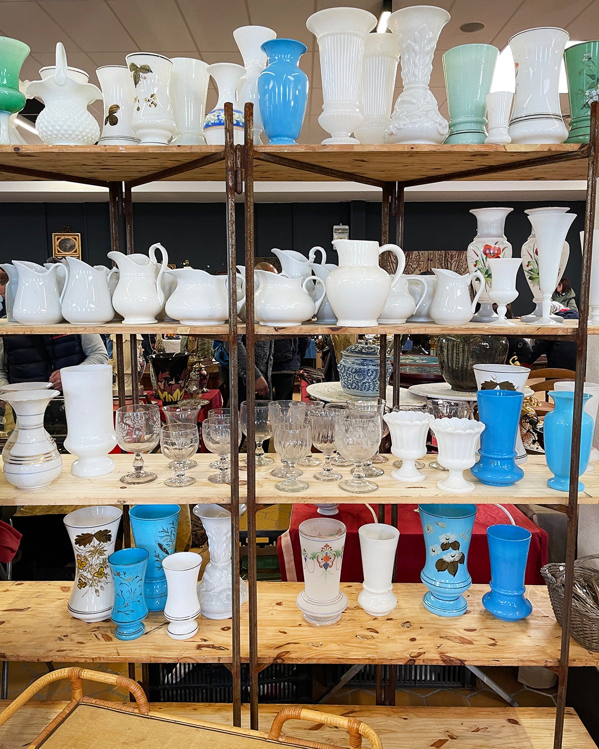 Glassware at a flea market