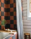 black and red grid tile