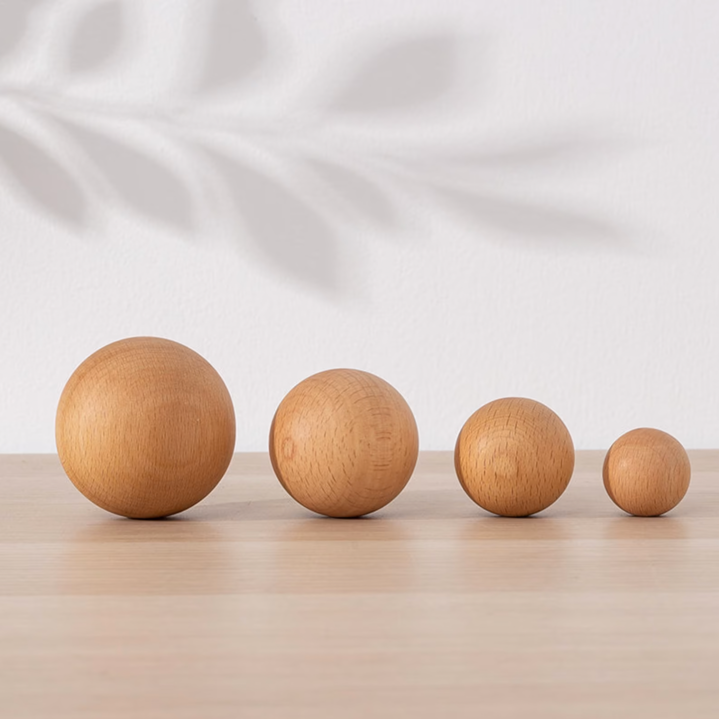 wooden ball knobs in 4 sizes
