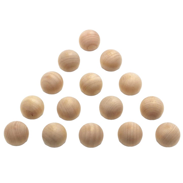 wooden ball knobs arranged in triangle