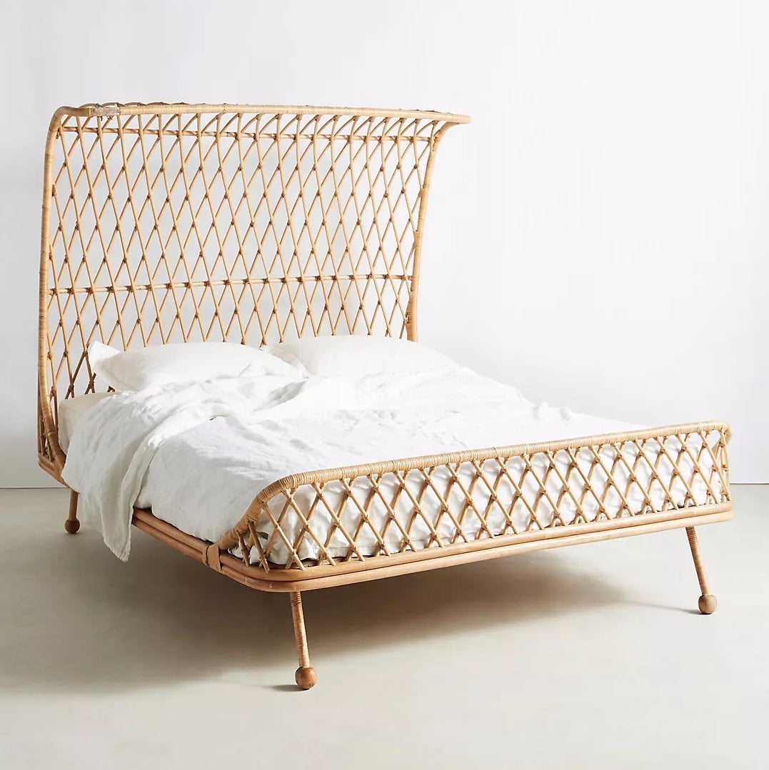 arched rattan bed frame