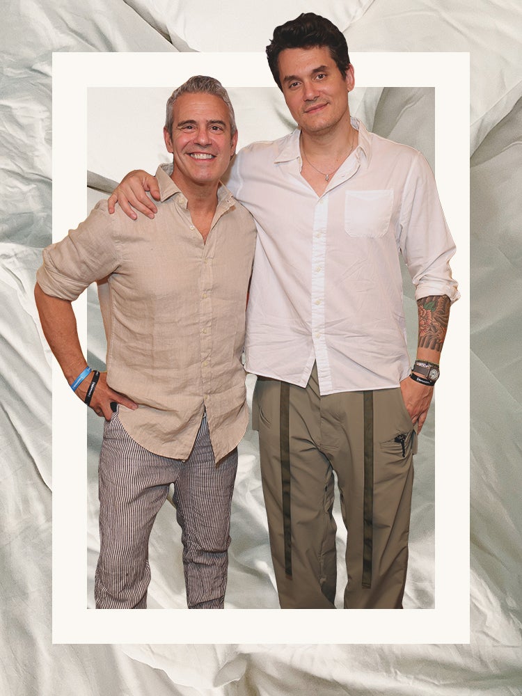 Andy Cohen and John Mayer, arm in arm
