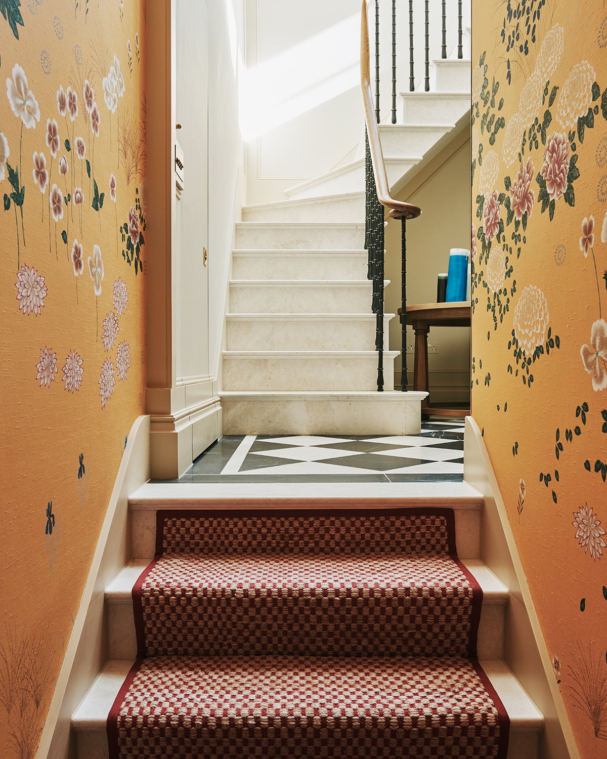 yellow floral staircase