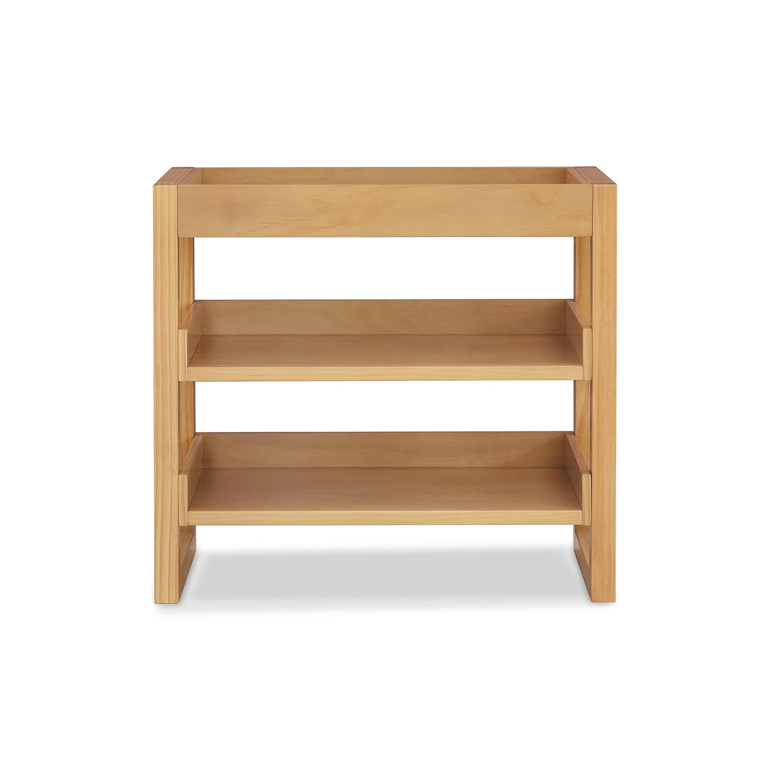 Wood changing table with shelves